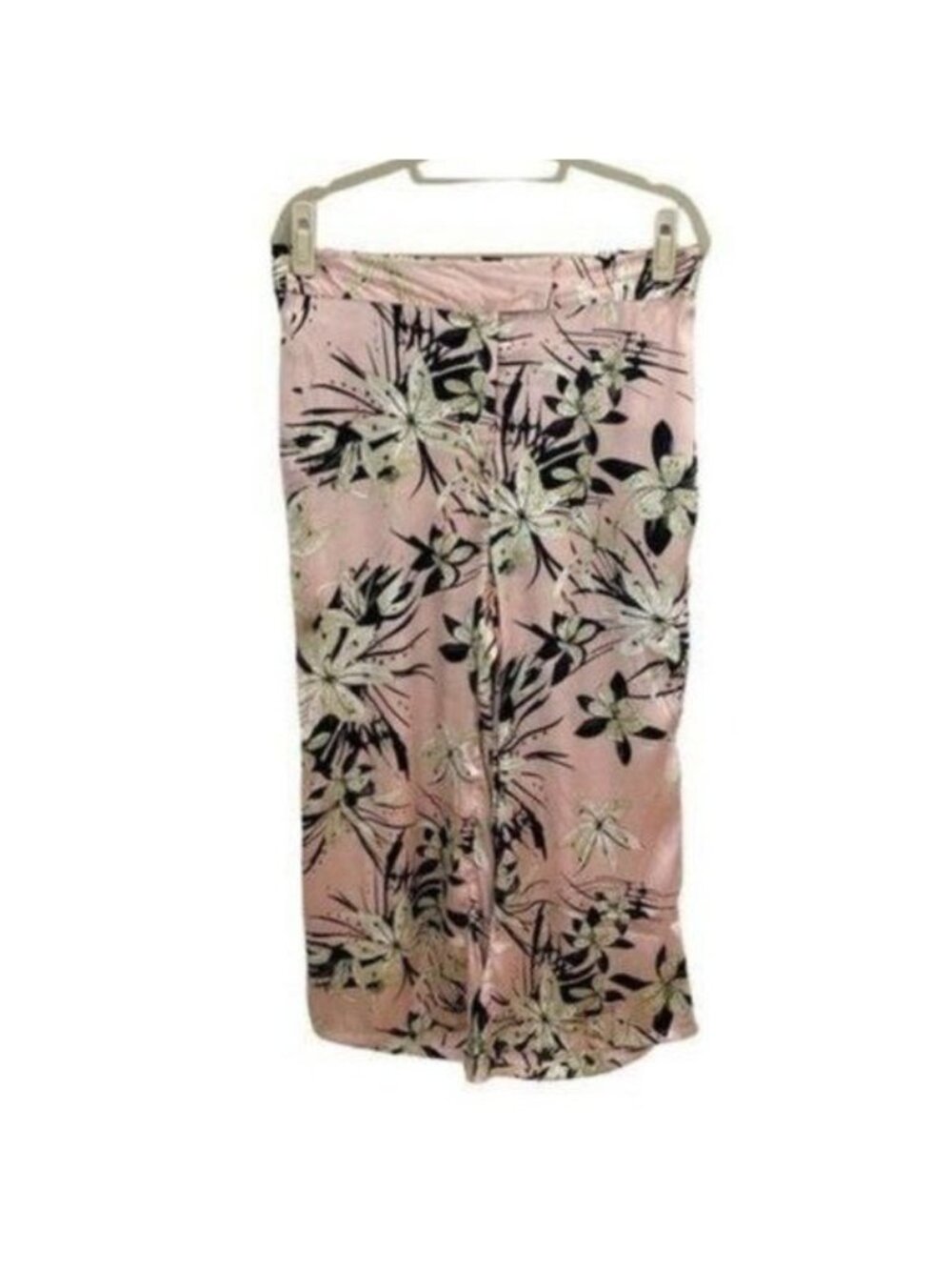 Castaluna Floral Wide Leg Pants Pink Satin Finish Size 14W